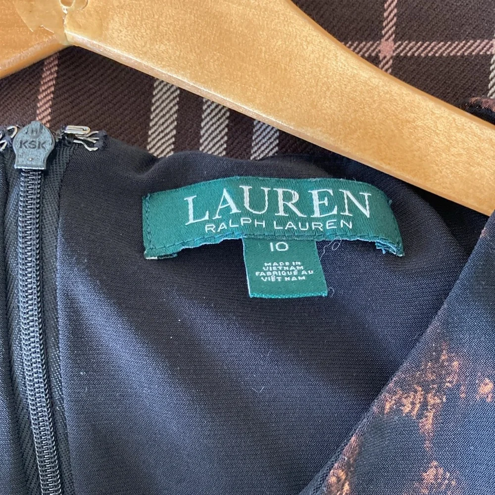 Ralph Lauren Animal Print Dress W Ruching - Picture 3 of 4